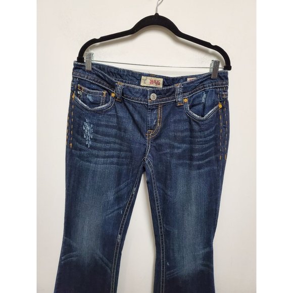 MEK DENIM Oaxaca Boot Cut Jeans Size Distressed - Picture 5 of 8